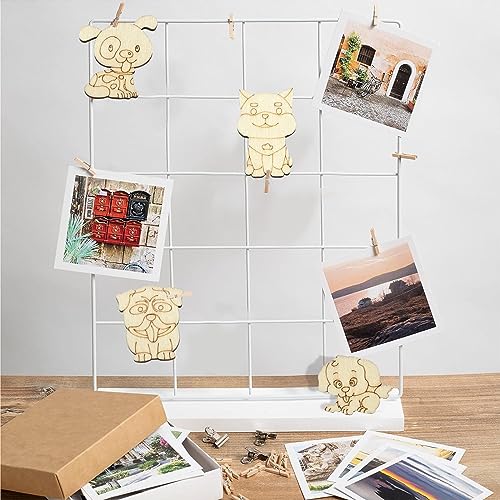 LiQunSweet 100 Pcs 9 Styles Random Animal Dog Puppy Blank Wooden Slices Charms Unfinished Wood Cutouts for Children Girl Boy DIY Craft Toy Painting LiQunSweet