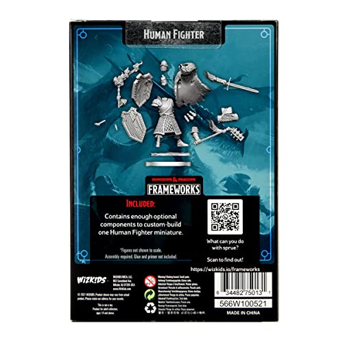 D&D Frameworks: Human Fighter Male - Unpainted and Unassembled WizKids