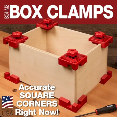 Woodpeckers M2 Box Clamps, 2 Pack, Versatile Woodworking Clamps for Quick and Easy 90 Degree Joints Woodpeckers