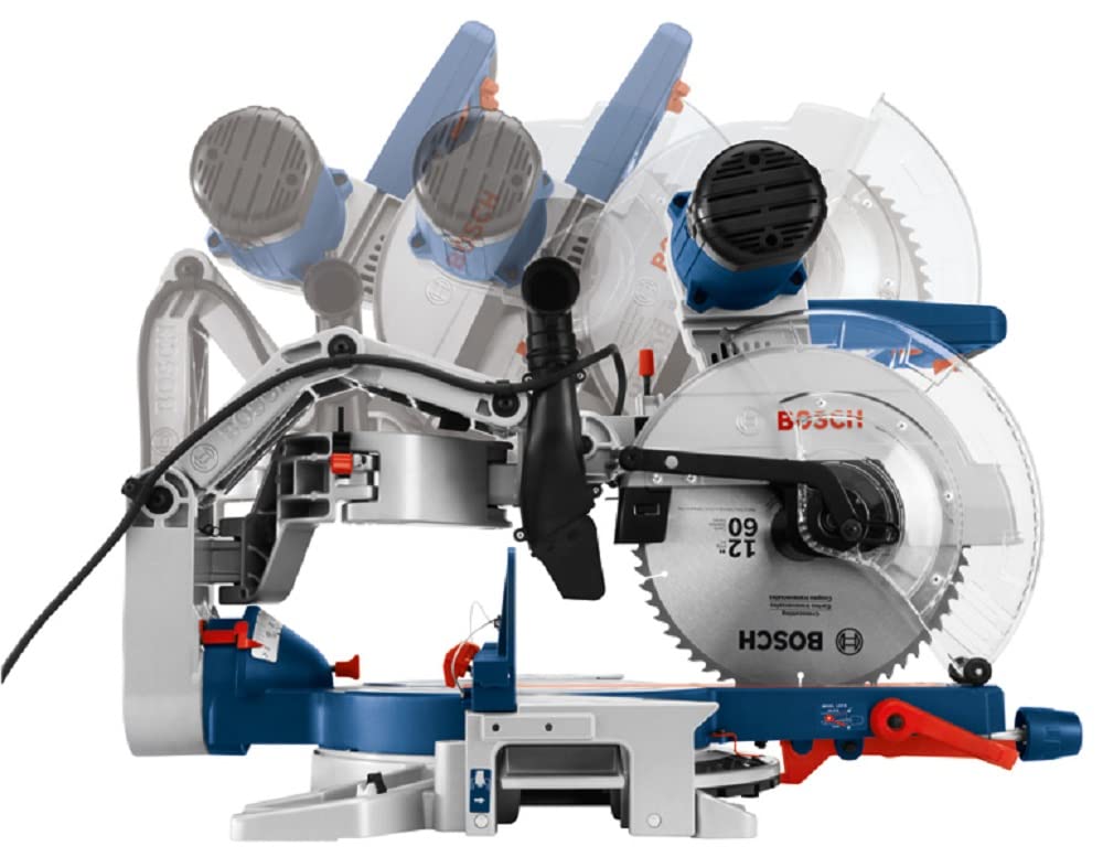 BOSCH GCM12SD 15 Amp 12 Inch Corded Dual-Bevel Sliding Glide Miter Saw with 60 Tooth Saw Blade