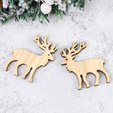 Amosfun 10pcs Christmas Hanging Wooden Ornaments Wood Elk Reindeer Cutouts Xmas Tree Pendants Holiday Party Home Decor Amosfun
