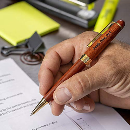 Dayspring Pens Personalized Wooden Pen Set | Engraved Rosewood Wood Ballpoint Gift Pen and Matching Wood Box. Custom Engraved for Any Occassion. - WoodArtSupply