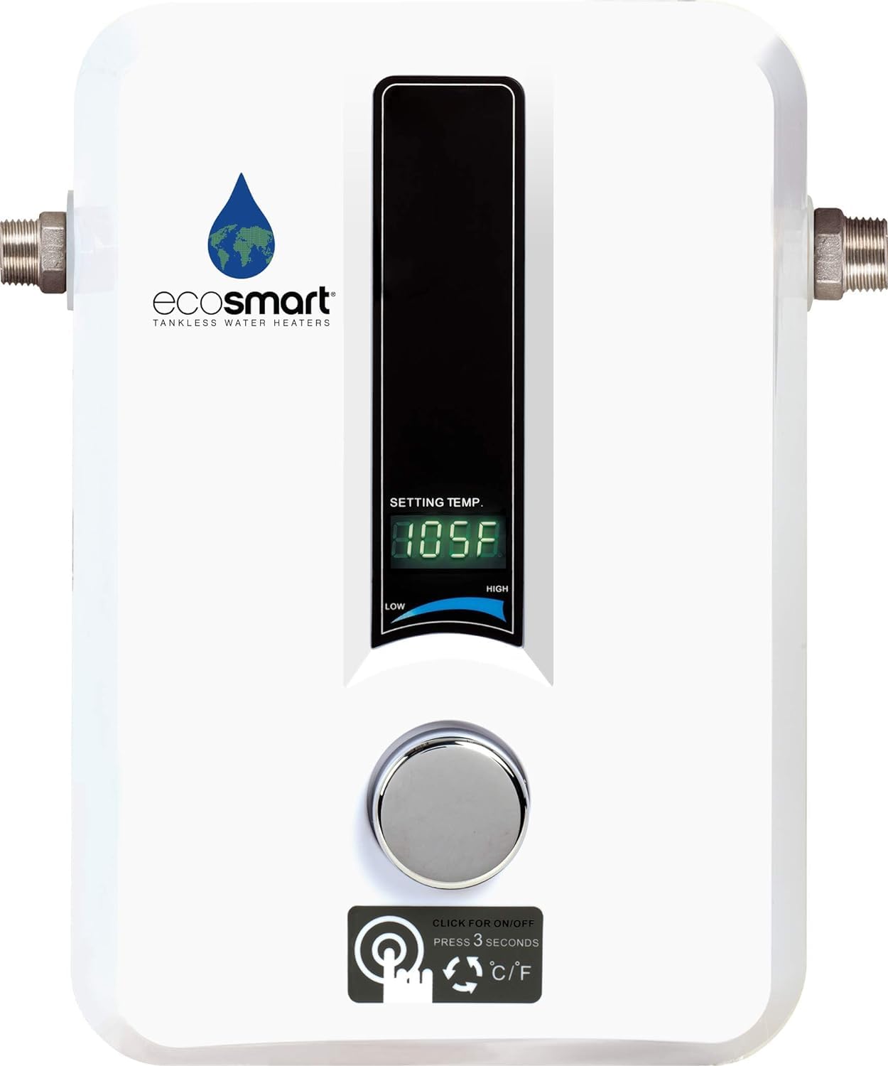 EcoSmart ECO 11 Electric Tankless Water Heater, 13KW at 240 Volts with Patented Self Modulating Technology - WoodArtSupply