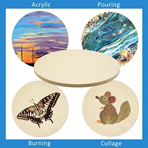Falling in Art Unfinished Round Birch Wood Panels Kit for Painting, Wooden Canvas 2 Pack of 20 Studio 3/4" Deep, Cradle Boards for Pouring, Art, Falling in Art