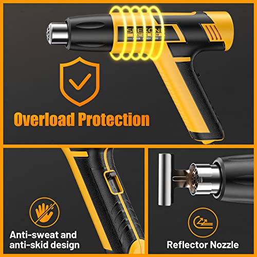 SEEKONE Mini Heat Gun, 600W Dual Temperature Hot Air Gun Tool 572℉&932℉, With 4.9Ft Long Cable and Overload Protection for Crafts, Embossing, Paint SEEKONE