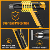 SEEKONE Mini Heat Gun, 600W Dual Temperature Hot Air Gun Tool 572℉&932℉, With 4.9Ft Long Cable and Overload Protection for Crafts, Embossing, Paint SEEKONE