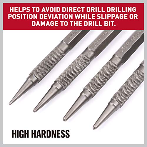 HORUSDY 4-Piece Nail Setter Punch and Center Punch Set HORUSDY