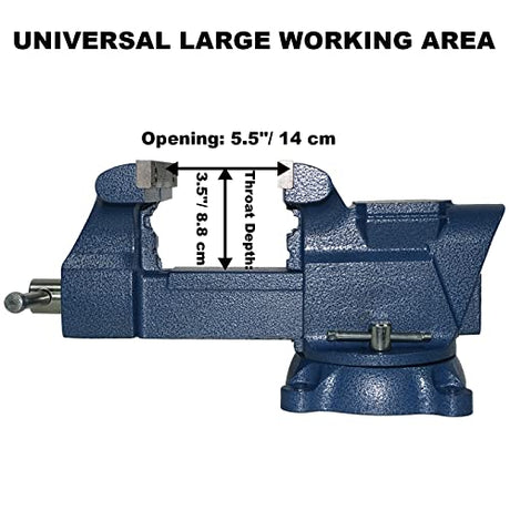 PPUMP Bench Vise 6 Inch Jaw Width 5.5 Inch Jaw Opening Home Vise - Secure Grip with 360° Swivel Base Home Vise Rotation Base - Assembled with a PPUMP