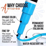 ARTISTRO 15 Oil Based Paint markers for Wood, Rock, Fabric, Glass - Permanent, Quick Dry, Waterproof - Oil paint pens for Ceramic, Mugs, Metal, ARTISTRO