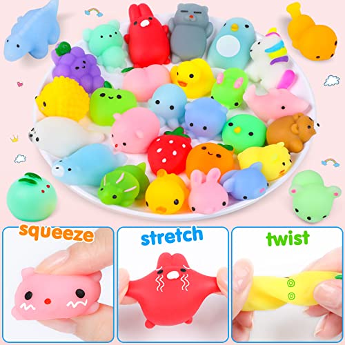 75Pcs Squishies Mochi Squishy Toys Party Favors for Kids Kawaii Mini Squishies Animal Stress Relief Toy Bulk Treasure Box Toys for Classroom Prizes - WoodArtSupply