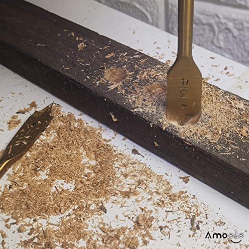 amoolo Spade Drill Bit Set - 6 Pcs Titanium Coating, Carbon Steel Paddle Flat Bit with Quick Change Shank for Hole Cutter Woodworking amoolo