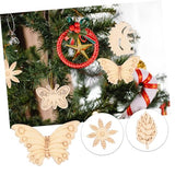 Yardenfun 100pcs Christmas Wood Chips Unfinished Wood Slice Paintable Christmas Ornaments Holiday Tree Decoration Birthday Decoration for Girl DIY Yardenfun