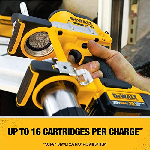 DEWALT 20V MAX Grease Gun Kit, Cordless, 42” Long Hose, 10,000 PSI, Variable Speed Triggers, Battery and Charger Included (DCGG571M1), Yellow, V11 - WoodArtSupply