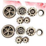 IWOWHERO 72pcs Hanging Wood Sign Unfinished Wood Gear Wood Gear Cutout Wood Chips Hollow Gear Ornament Wood Wheel Cutouts unpainted Wood Cutouts DIY IWOWHERO