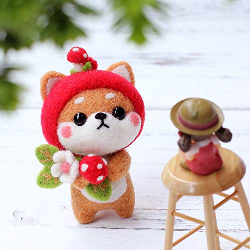 BAGERLA 1 Set Animal Wool Needle Felting Kit, Needle Felting Beginner Kits with Instructions and Needle Felting Basic Tools, Needles, Finger Cots, BAGERLA