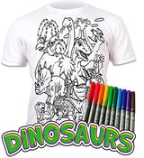 Splat Planet Color in Dinosaur T-Shirt with 10 Non-Toxic Magic Pens color your own t shirt - Color in and Wash Out and Color in Again T-Shirt Splat Planet