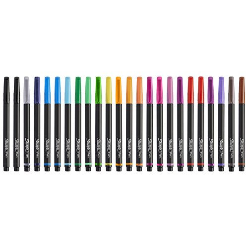 SHARPIE Pens, Felt Tip Pens, Fine Point (0.4mm), Assorted Colors, 24 Count SHARPIE