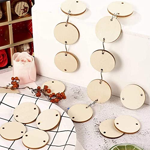 60 Pack 4 Inch Wood Circles for Crafts Unfinished Wood Rounds Wooden Cutouts for Crafts, Wooden Circles for Kids Painting, Wood Burning Blank Wood Phinicco