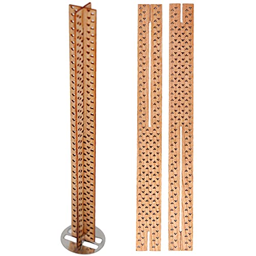 BUENNUS 10 Set Wooden Candle Wicks Crackle Natural Cross Wood Wicks for Candle Making 5.1x0.5inch Hollow Wooden Wick with Metal Base Stand for Soy BUENNUS
