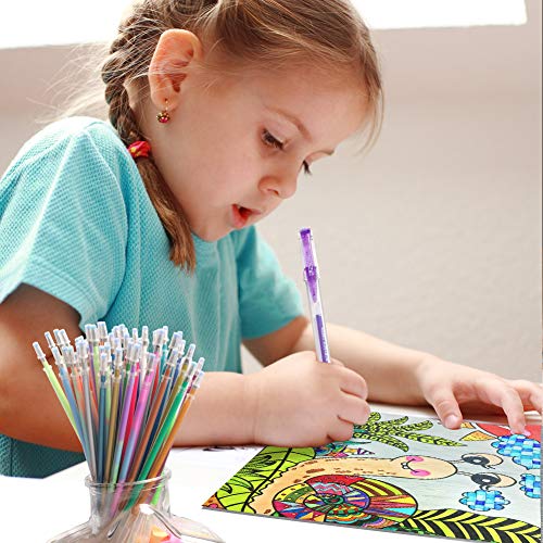 ZSCM 100 Colors Gel Pen Ink Refills, Glitter Neon Gel Ink Pens Refills Replace Cartridges for Glitter Gel Pens Set,for Kids Drawing Adult Coloring - WoodArtSupply