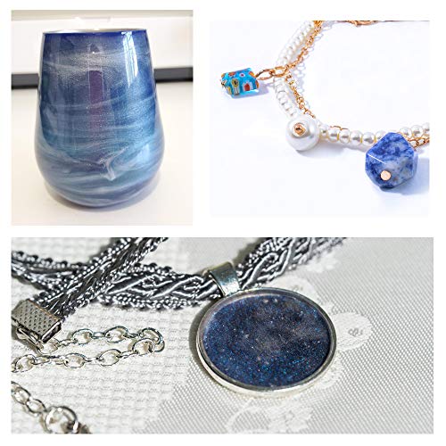 SEISSO Mica Powder - 3.5oz/100g Darker Blue Natural Epoxy Resin Dye Color Pigment Powder for Soap Making, Slime, Nail, Paint, Bath Bomb Colorant etc. SEISSO