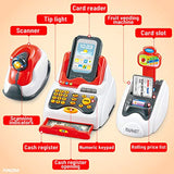 FunzBo Cash Register for Kids Toys - Grocery Store Pretend Play for Girls Boys Toy Cashier Registers with Scanner and Sound, Credit Card Reader, FUNZBO