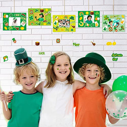 chiazllta 30 Packs St. Patrick Day Picture Frame Craft Kits for Kids St. Patrick DIY Craft Heart Art St. Patrick Day Party Decoration Favor Home