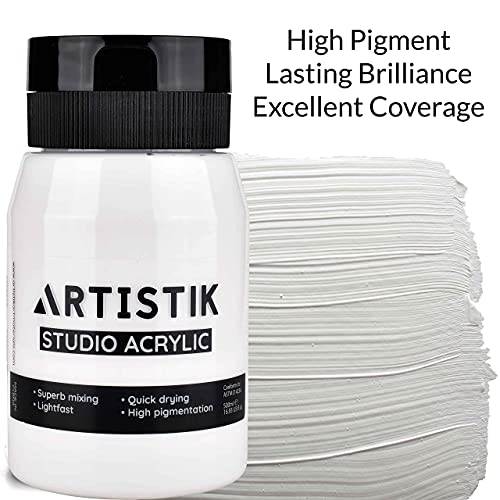 Acrylic Paint 500 ml Tub - Acrylic Paints with High Pigment and Long-Lasting Brilliant and Vibrant Colors Professional & Amateur Painting Jar Art - WoodArtSupply