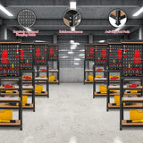 Goplus Work Bench, Work Table with Pegboard, 14 Hanging Accessories, 2 Open Shelves, Heavy Duty Steel Tool Bench, Workbench for Garage Home Workshop Goplus