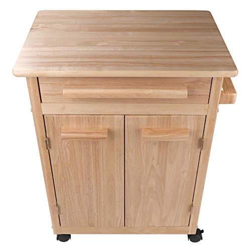 Winsome Wood Kitchen Cart, Natural, Single Drawer (82027) Winsome