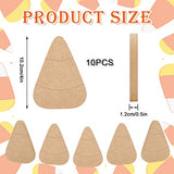 Whaline 10Pcs Halloween Wooden Candy Corn Cutouts with Line Blank Candy Corn Unfinished Table Wooden Signs for Halloween Home Kitchen Office Table Whaline