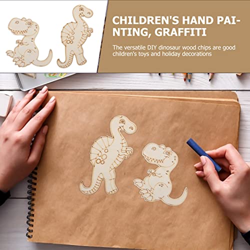 Totority 20pcs Dinosaur Wooden Cutouts for Crafts DIY Wood Cutout Unfinished Painting Wooden Pieces Slices DIY Arts Crafts Supplies Totority