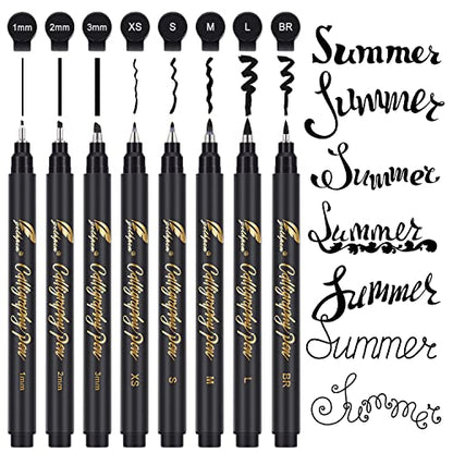 GETHPEN Calligraphy Pens,Hand Lettering Pens, Calligraphy Brush Pen set for Beginners Writing, Sketching, Scrapbooking, Journaling, Soft and Fine - WoodArtSupply