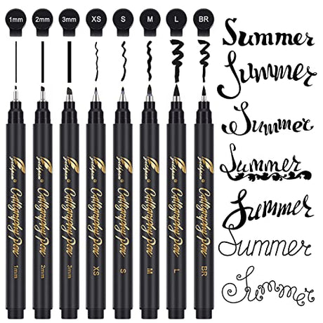 GETHPEN Calligraphy Pens,Hand Lettering Pens, Calligraphy Brush Pen set for Beginners Writing, Sketching, Scrapbooking, Journaling, Soft and Fine GETHPEN