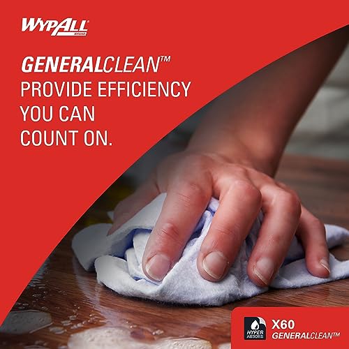 WypAll GeneralClean X60 Multi-Task Cleaning Cloths (34790), Pop-Up Box, Strong and Absorbent Towels, White (118 Sheets/Box, 10 Boxes/Case, 1,180 Wypall