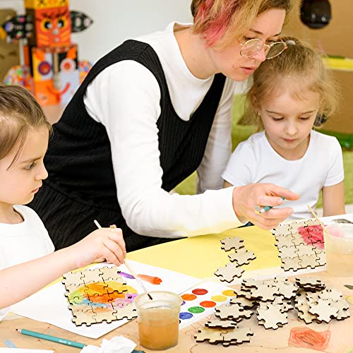UPlama 300PCS Blank Puzzles, Freeform Blank Puzzle Pieces Blank Wooden Puzzles DIY Jigsaw Puzzles Plain Puzzle Pieces for Crafts, Arts, Card Making UPlama