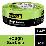 Scotch Painter's Tape Rough Surface Extra Strength Painter's Tape, Green, Tape Protects Surfaces and Removes Easily, Rough Surface Painting Tape for Scotch