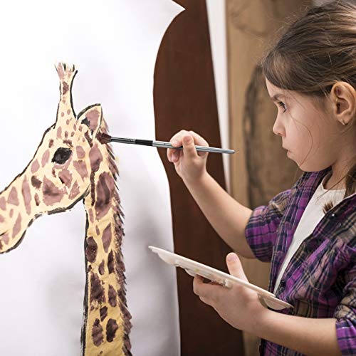 Nicpro Fan Paint Brushes 10 PCS Artist Painting Brush Set Soft Anti-Shedding Nylon Hair Wood Short Handle for Acrylic Watercolor Oil Painting Nicpro