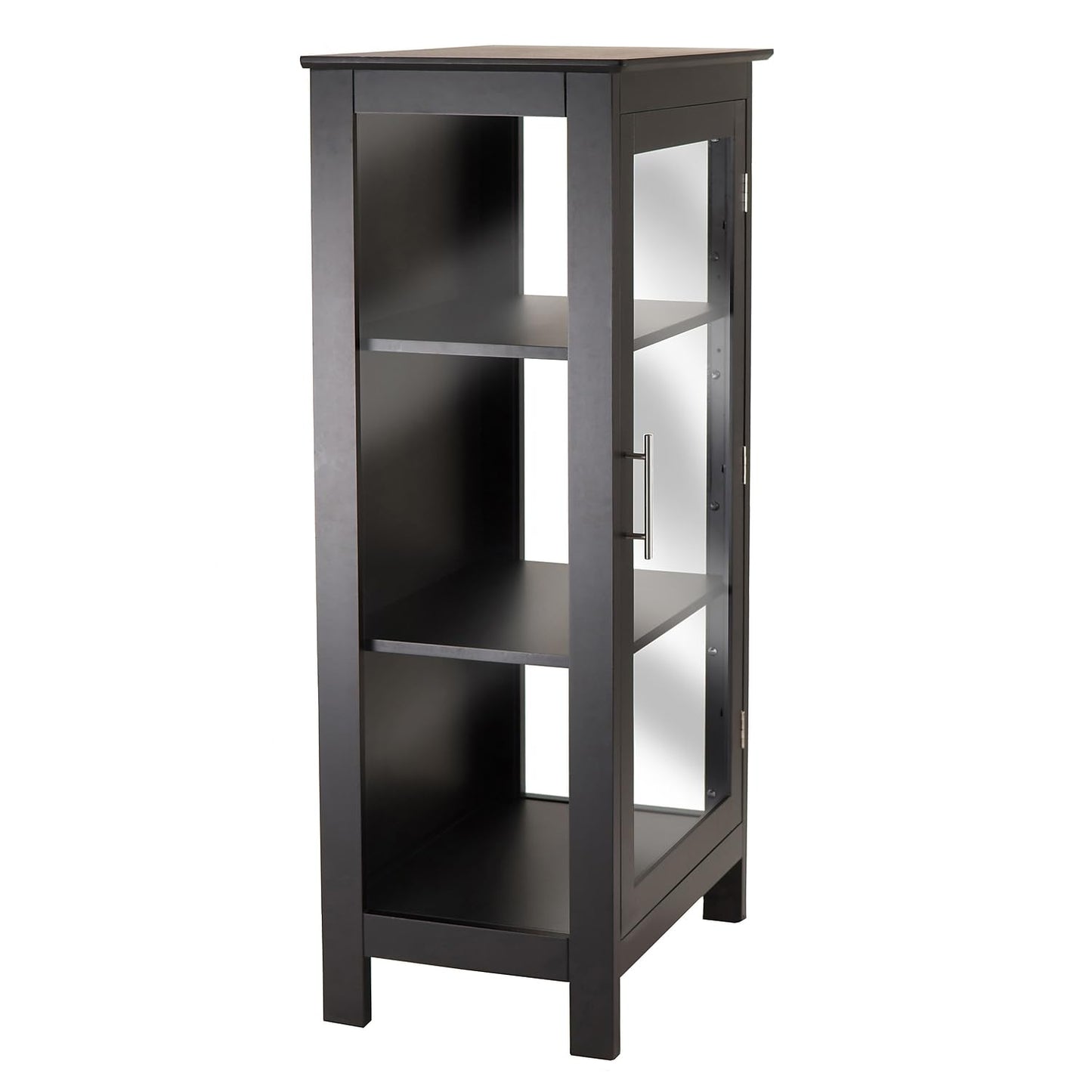 Winsome Poppy Display Cabinet with 3-Sided Tempered Glass, 47.2"H, Black (20523) - WoodArtSupply