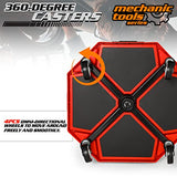 M-AUTO Pneumatic Mobile Rolling Garage Stool with Equipment Tray and All-Terrain Casters 300LBS Capacity Creeper, 16.5" to 22" Adjustable Height M-AUTO