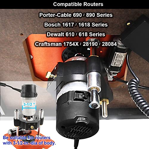 O'SKOOL Motorized Router Lift Systems for 3-1/2" Diameter Motors, 9-1/4'' x 11-3/4'' Plate 5-Piece Insert Ring Kit O'SKOOL