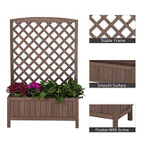 Aivituvin Planter with Trellis Raised Garden Bed Large Garden Box Outdoor for Flower Standing Vertical Lattice Panels for Vine Aivituvin