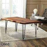 Home Soft Things Living North American Walnut Multi-Plank Unfinished Table, 48" x 28" x 1.5" to 2" with 18" Hairclip Legs Home Soft Things