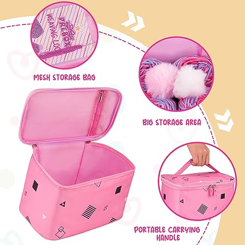 PREBOX Beginner Hat Scarf Loom Kits for Kids - Knitting DIY Craft for Girls Teens Adults, Birthday Christmas Gifts with Storage Bags Yarns Hook PREBOX