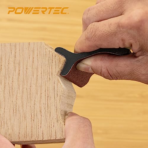 POWERTEC 71620 21-Profile Contour and Angle Sanding Grip Pack 11pc Set – Double Ended Flex Foam Sanding Pads for Woodworking POWERTEC