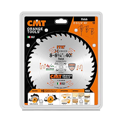 CMT 251.040.08 ITK Industrial Finish Saw Blade, 8-8-1/4-Inch x 40 Teeth 1FTG+4ATB Grind with 5/8-Inch<> Bore CMT