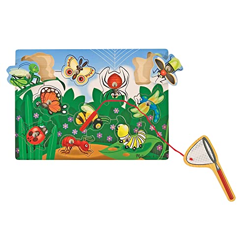 Melissa & Doug Magnetic Wooden Bug-Catching Puzzle Game (10 pcs) - WoodArtSupply