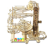 Hallisun 3D Wooden Puzzle for Adults, Marble Run Set, Wooden Mechanical Model Kit, DIY Roller Coaster Handicraft Wood Craft Kit, Birthday Gift for Hallisun