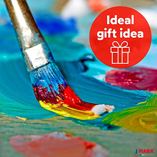 J MARK Paint Set – Mini Canvas Acrylic Painting Kit with Wood Easel, Canvases, Paint, Brushes & More J MARK