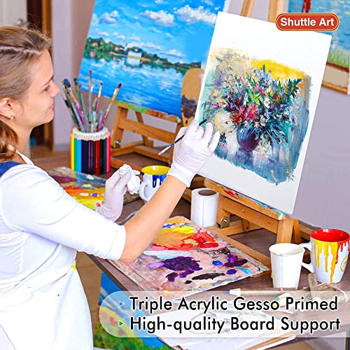Shuttle Art Acrylic Painting Bundle, Set for 66 Colors Acrylic Paint in Tubes (22ml/0.74oz) + 36 Multi Pack Painting Canvas Panels Shuttle Art